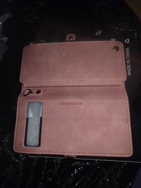 Pixel 8 Pro - Pink Leather Wallet Phone Case- Card Slots, Zipper Pocket & Strap